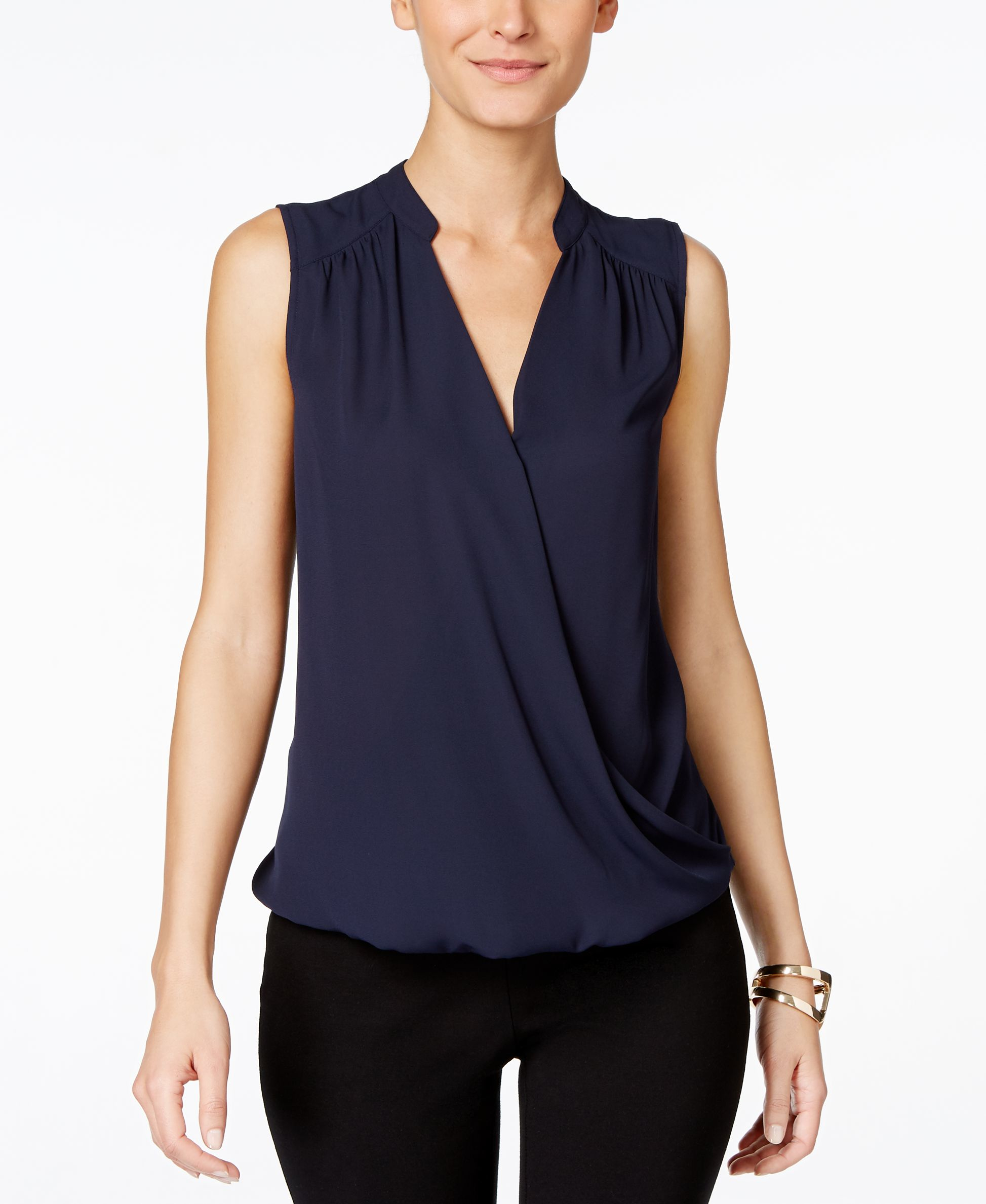 Lyst - Inc International Concepts Sleeveless Surplice Top, Only At Macy ...