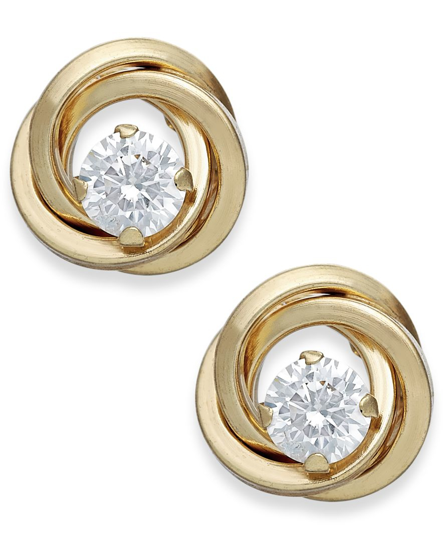 love knot stud earrings in 10k gold