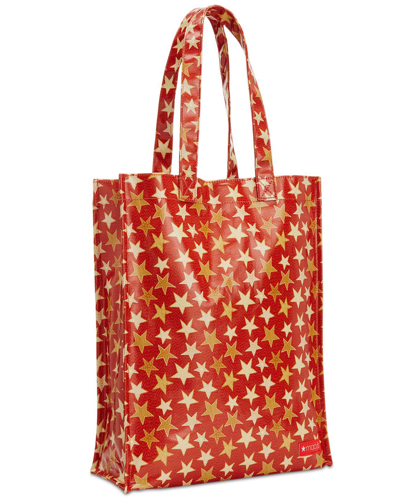 Macy S Medium Coated Cotton Canvas Tote In Red Lyst Gallery