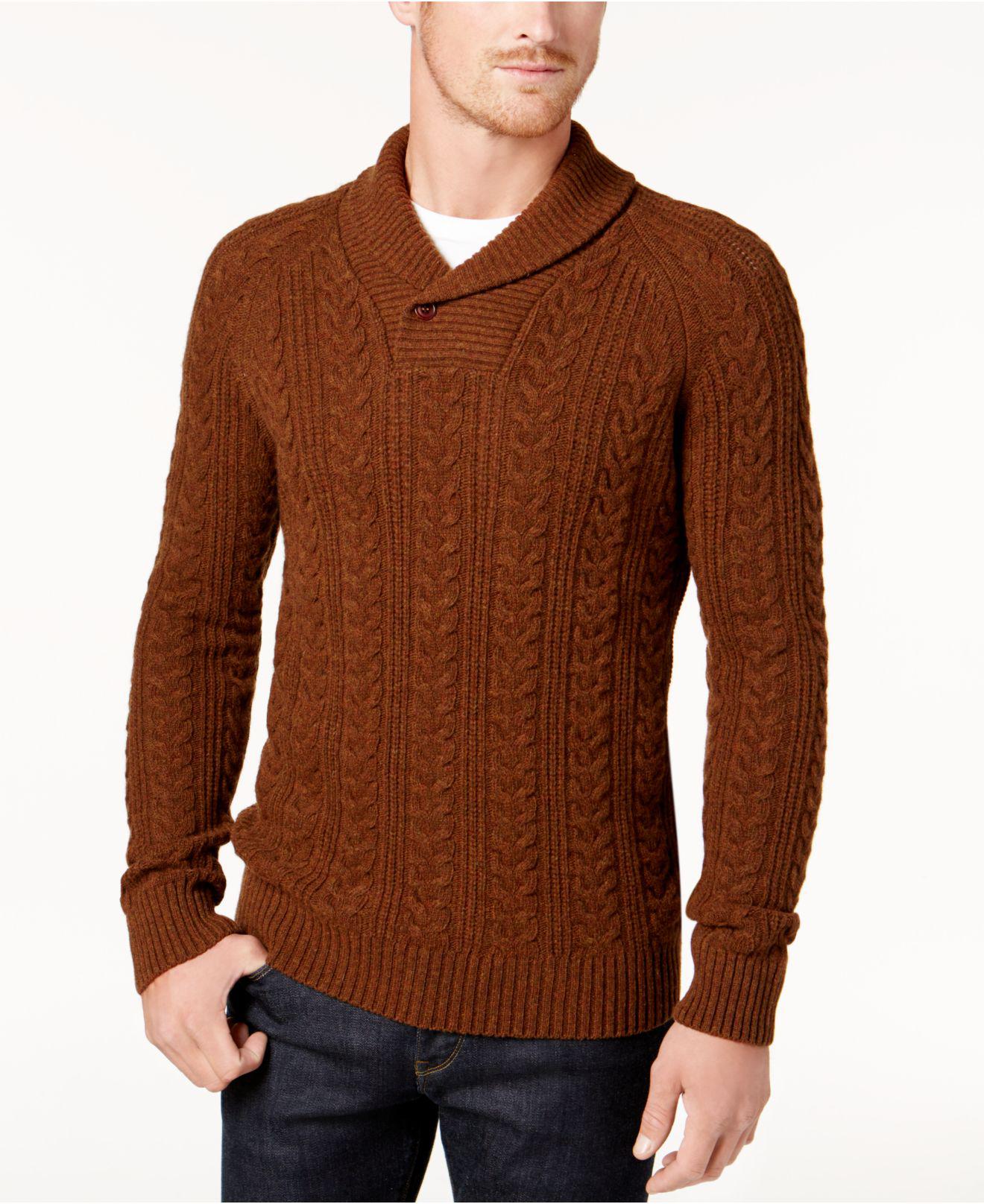 Barbour Men's Galloway Cable Sweater in Brown for Men | Lyst