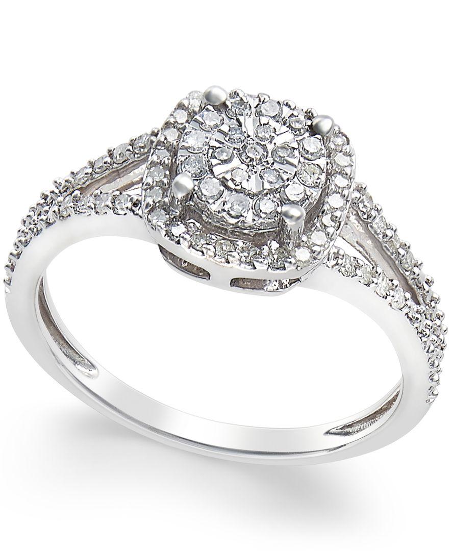 Macy's Cushion-cut Diamond Promise Ring (1/4 Ct. T.w.) In ...