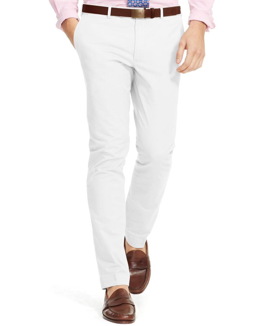 Lyst - Polo Ralph Lauren Men's Slim-fit Stretch-chino Pant in White for Men