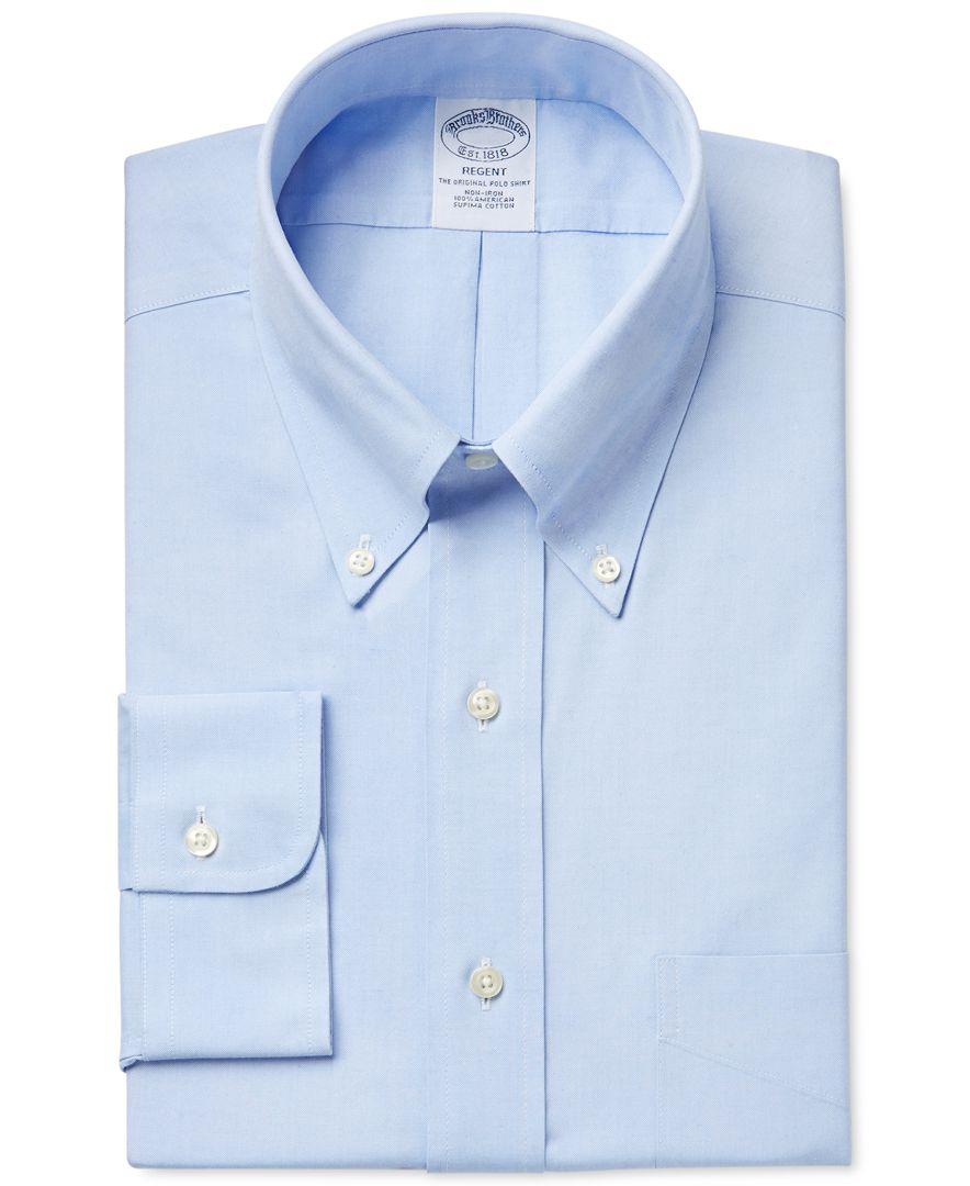 Brooks brothers Regent Classic-fit Non-iron Pinpoint Solid Dress Shirt ...