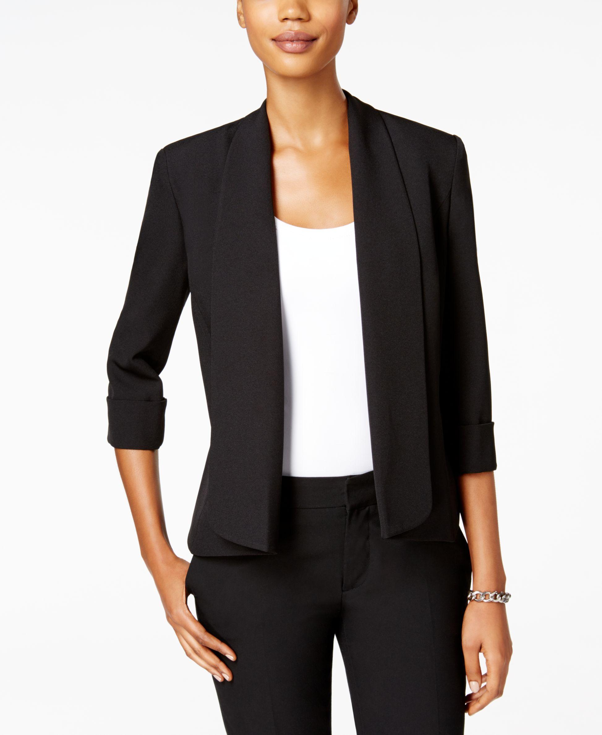 Kasper Open Cuffedsleeve Soft Jacket in Black Lyst