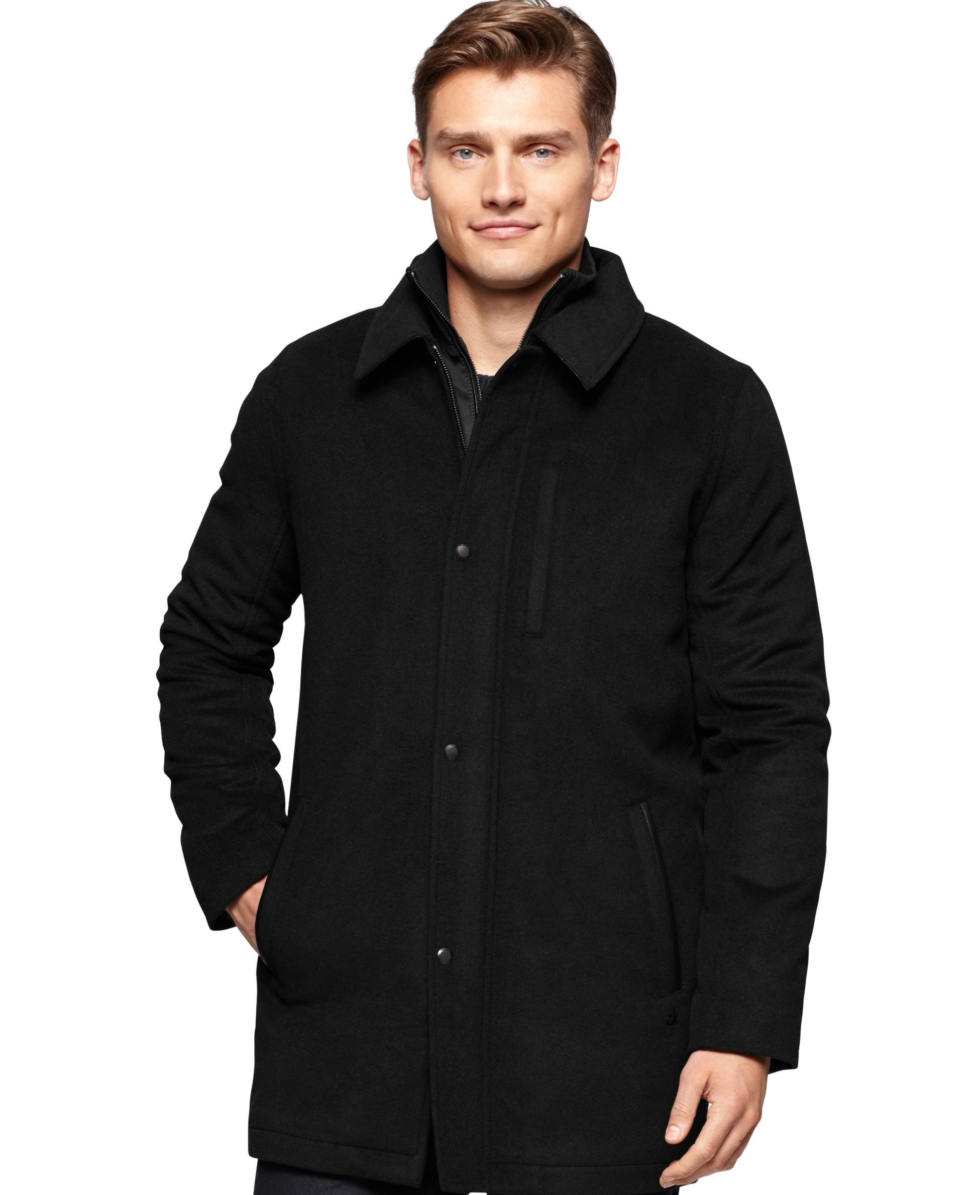 New Mens Pea Coat2016 Fashion Fur Collar Design Mens Slim