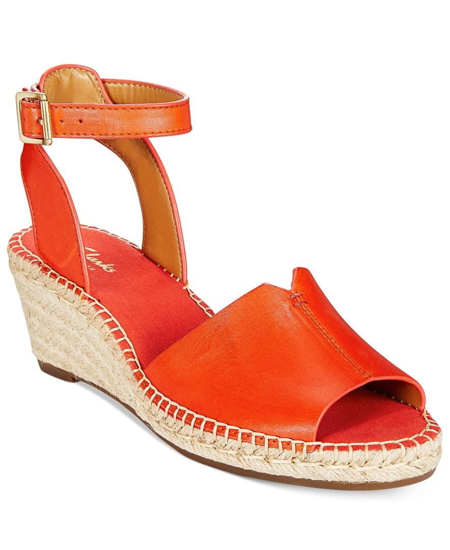 Clarks Artisan Women's Petrina Selma Espadrille Wedge Sandals in Orange ...