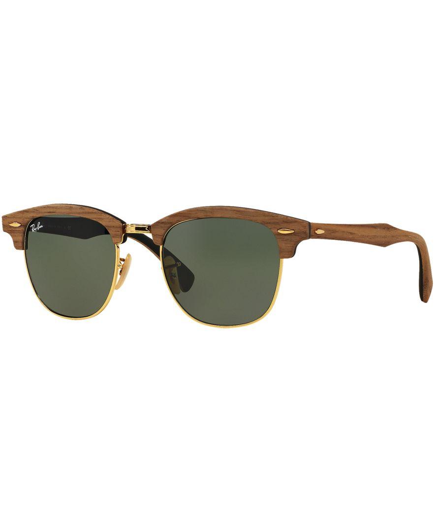 Ray Ban Sunglasses Rb3016m Clubmaster Wood In Blue For Men Lyst 