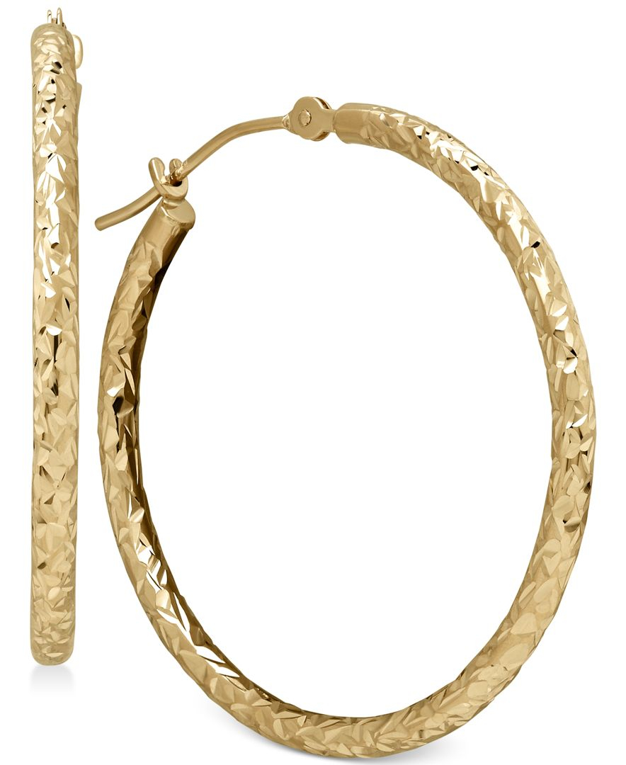 Macy&#39;s Round Tube Hoop Earrings In 10k Gold in Multicolor | Lyst