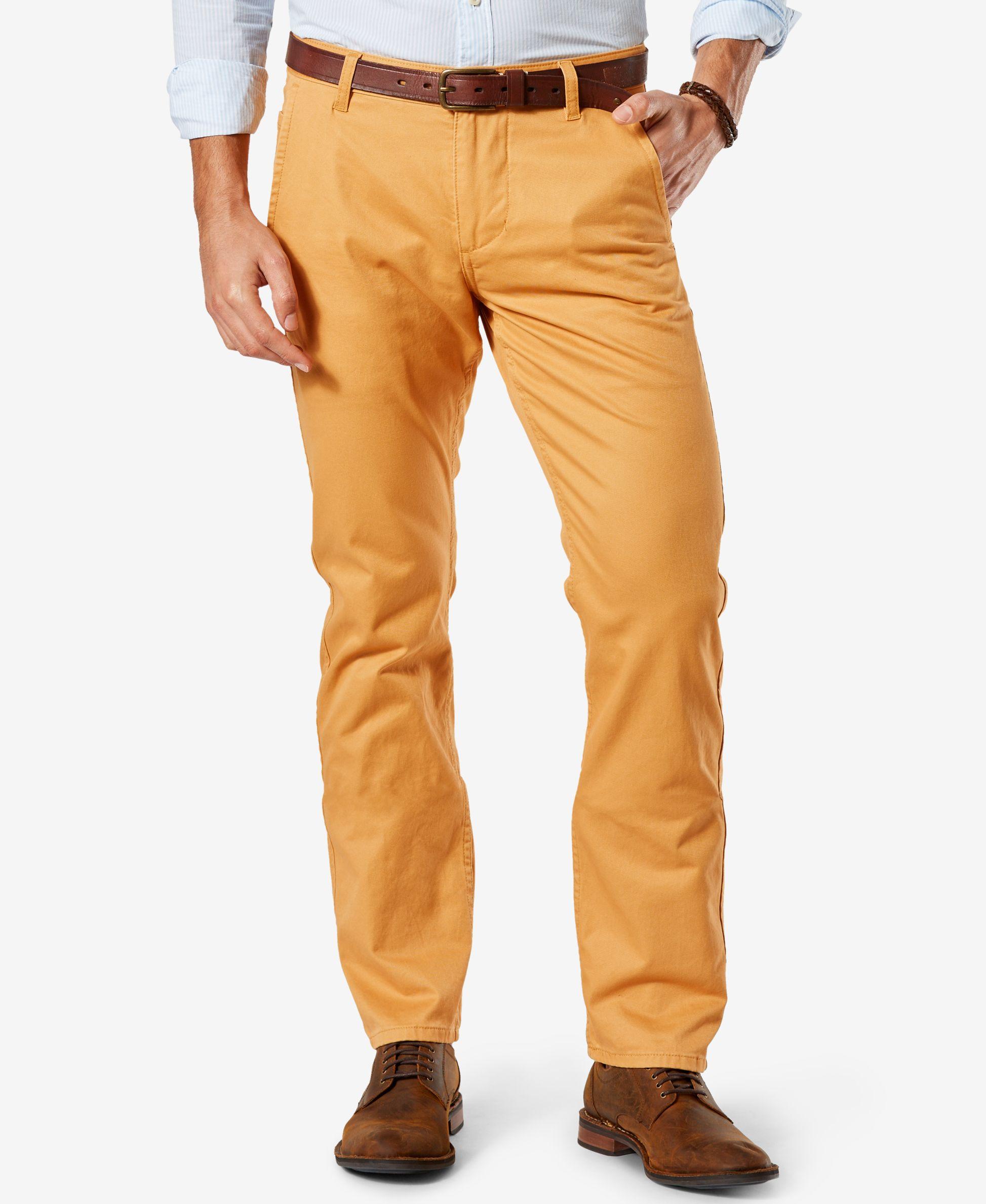 Dockers Alpha Khaki Slim-tapered Lightweight Stretch Pants in Orange ...