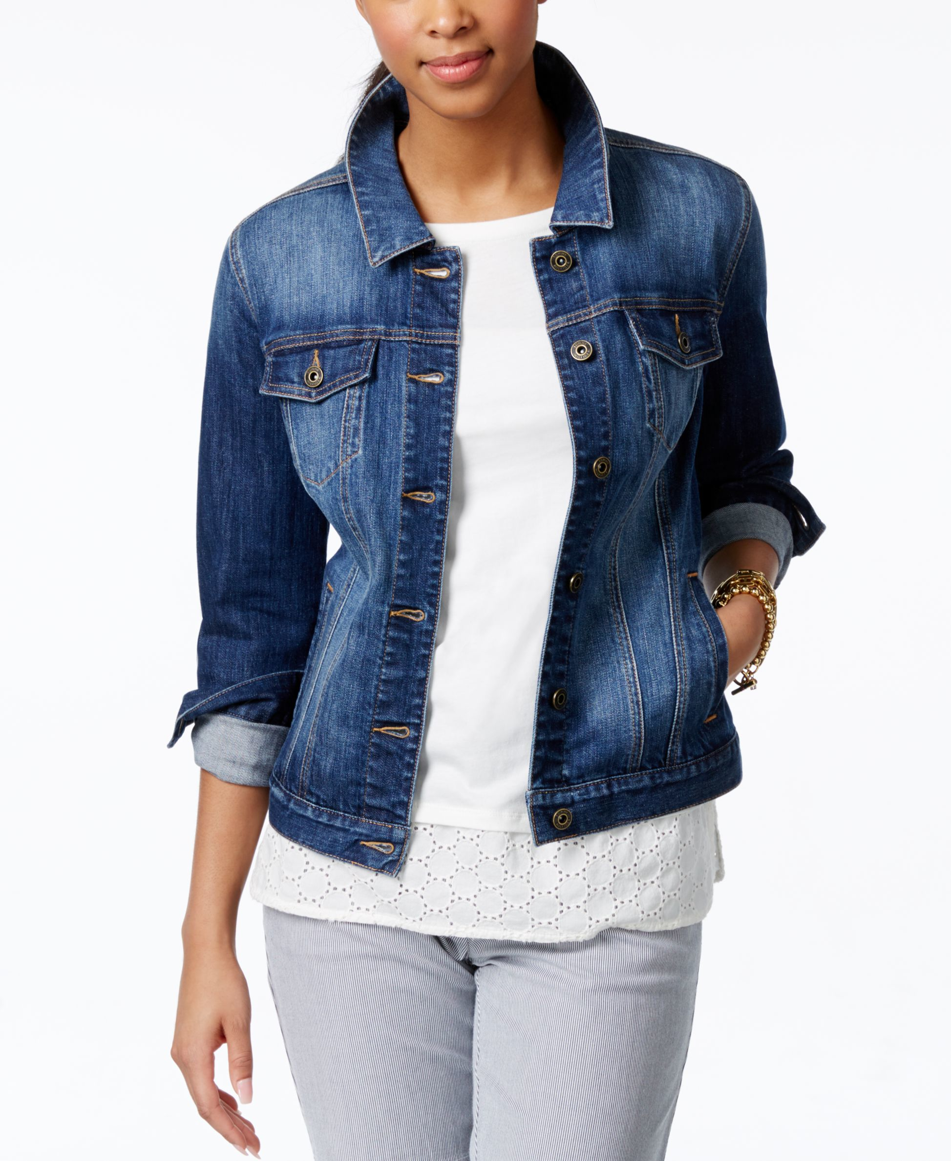 Tommy hilfiger Denim Jacket, Only At Macy's in Blue | Lyst