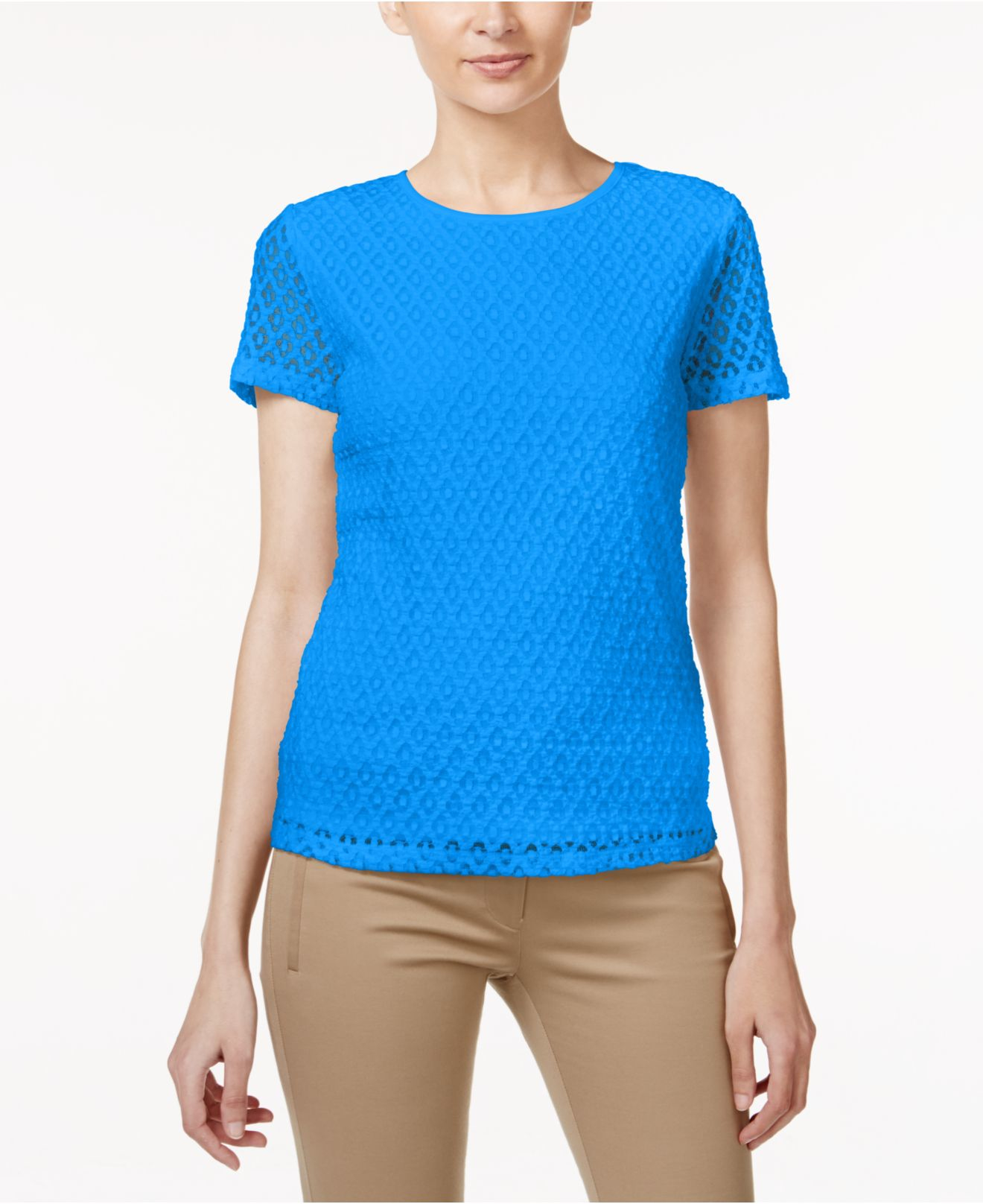 calvin klein short sleeve lace to