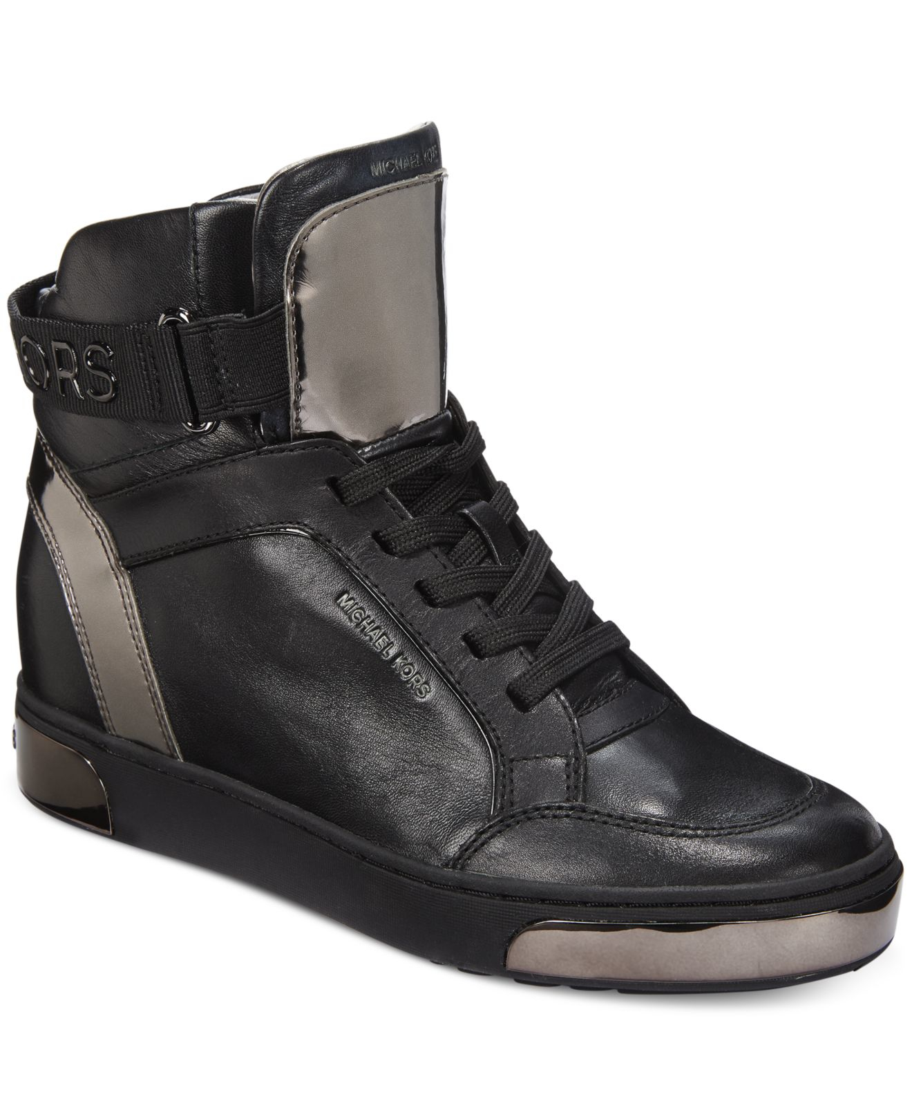 Michael kors Michael Pia High-top Leather Sneakers in Black for Men | Lyst