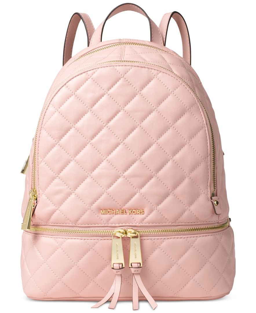 Lyst - Michael Kors Rhea Quilted Leather Backpack in Pink