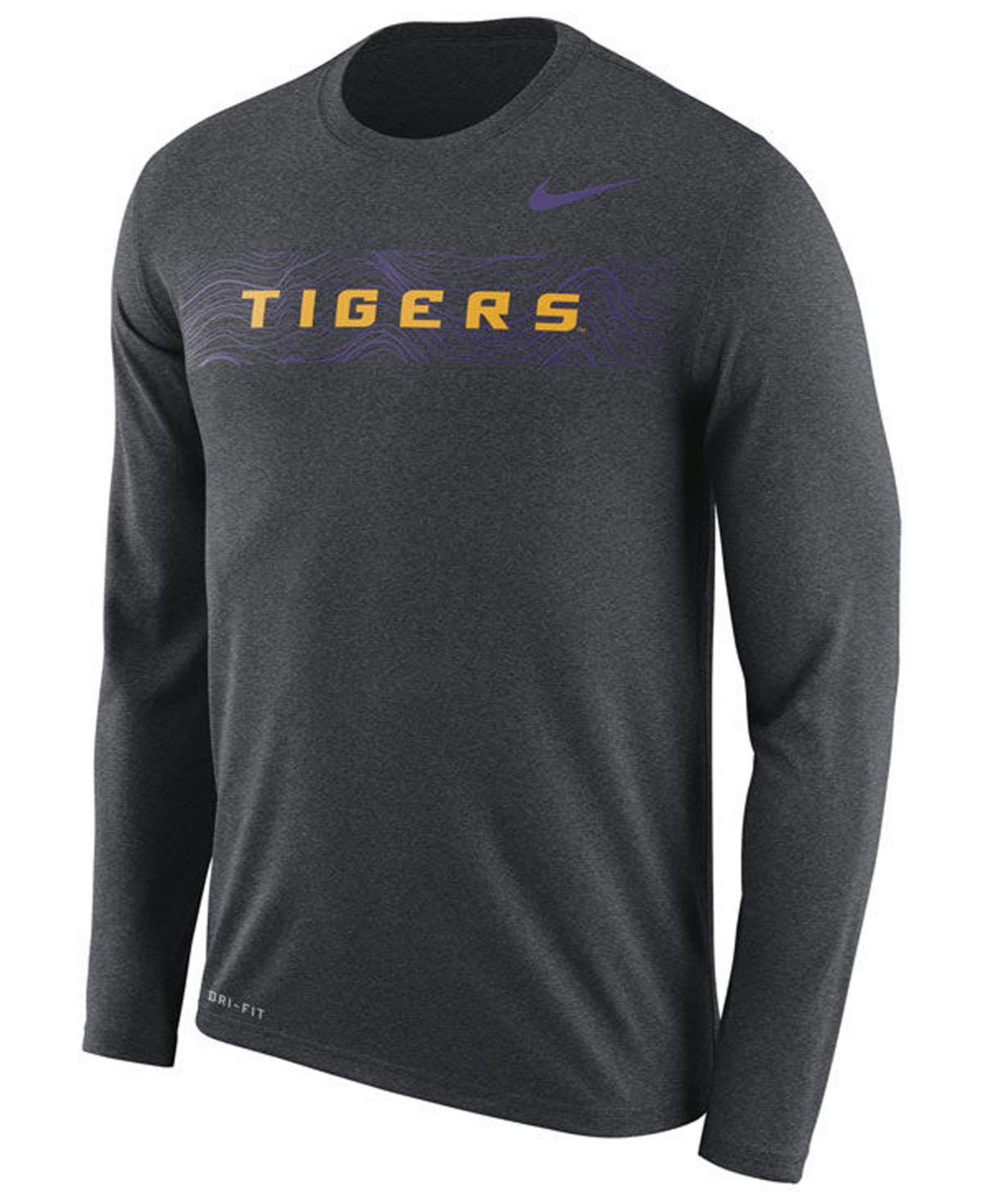 Lyst - Nike Lsu Tigers Legend Sideline Long Sleeve T-shirt 2018 in Gray ...