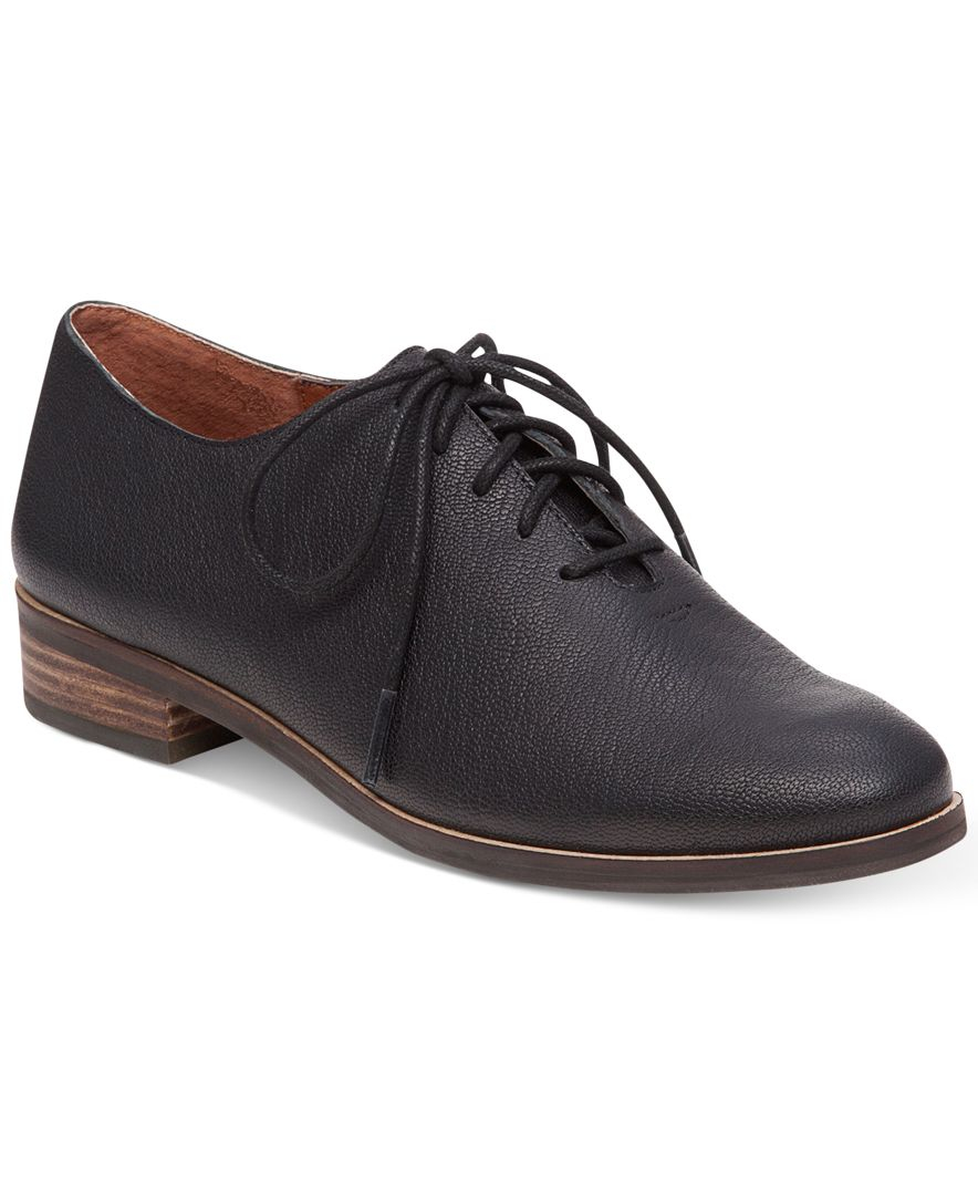 Lucky brand Women's Castener Laceup Oxfords in Black Lyst