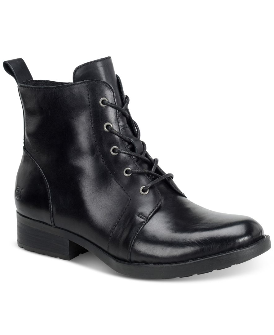 Born Troye Ankle Lace-up Booties in Black | Lyst