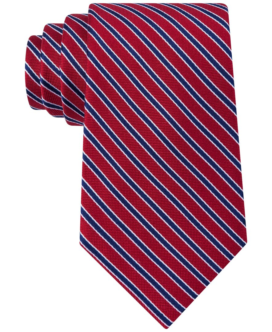 Tommy hilfiger Men's Stripe Tie in Red for Men | Lyst