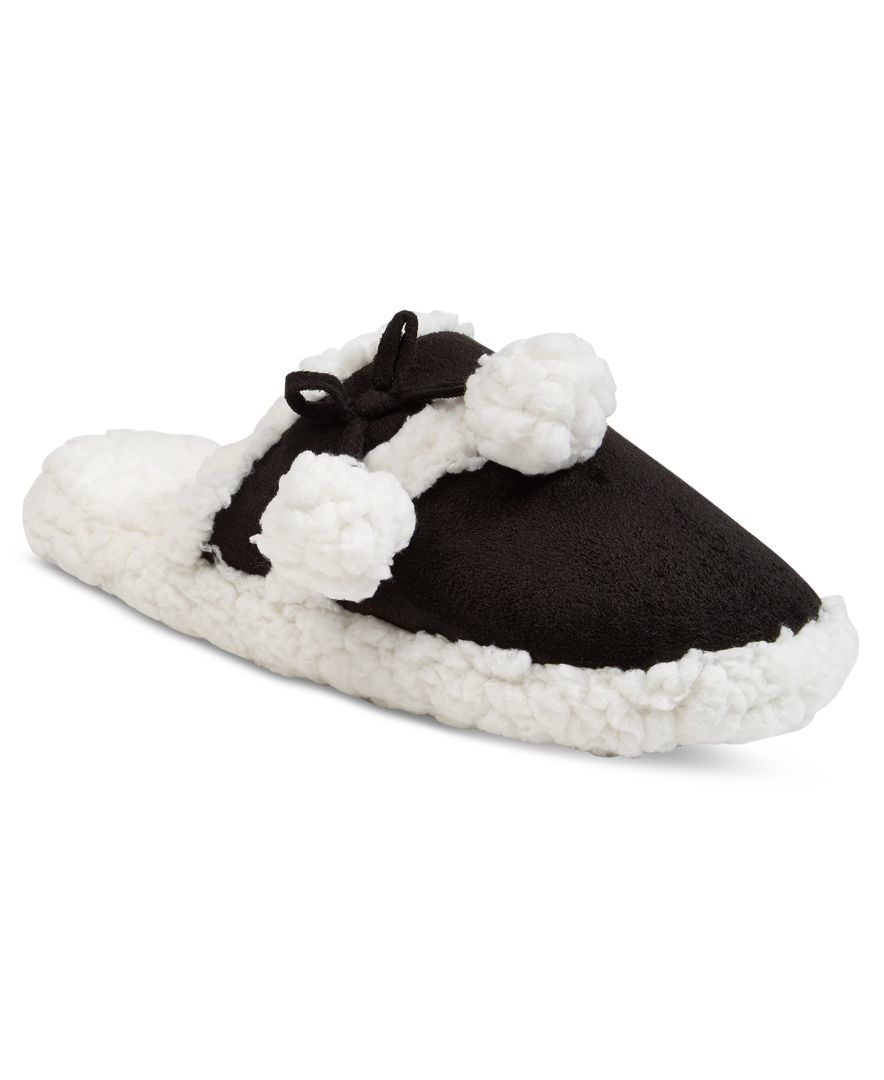 Charter club Faux Sherpa Scuff Slippers, Only At Macy's in Black | Lyst