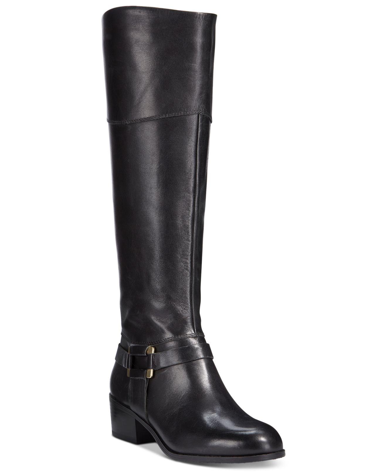 black wide calf riding boots size 9