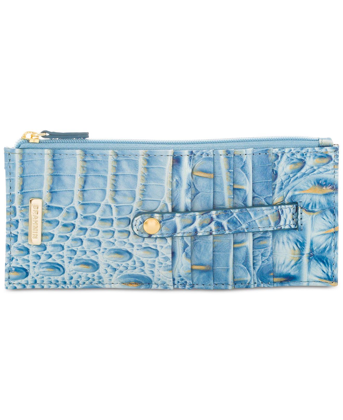 Brahmin Melbourne Credit Card Embossed Leather Wallet in Blue Lyst