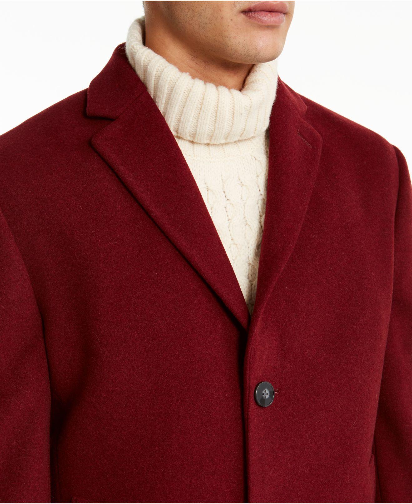 Calvin Klein Wool Prosper Xfit Overcoat in Red for Men Lyst