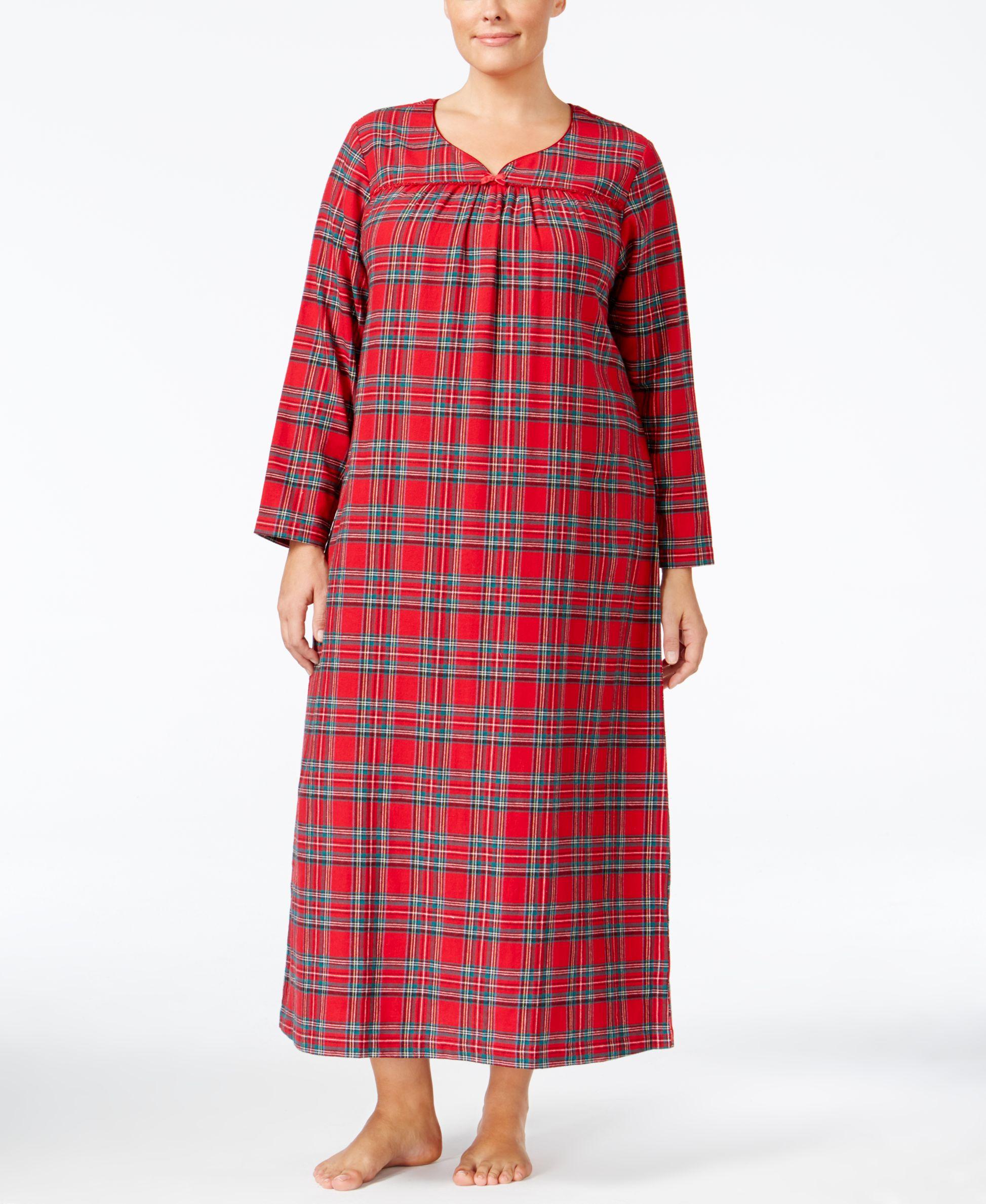 Lyst - Charter Club Plus Size Printed Flannel Nightgown, Only At Macy's ...