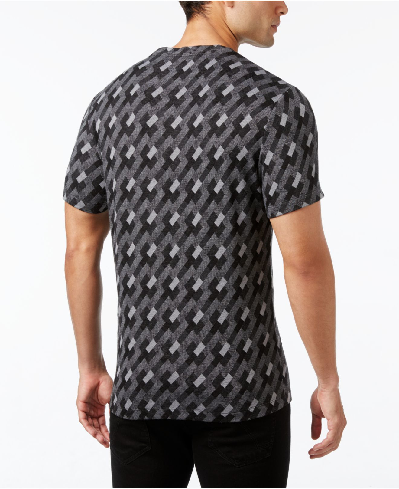 Lyst - Alfani Men's Jacquard Geometric T-shirt in Black for Men