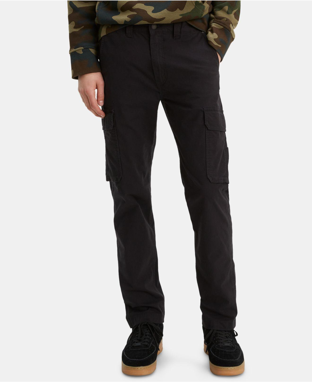 Levi's 502 Tapered Cargo Pants in Black for Men - Lyst