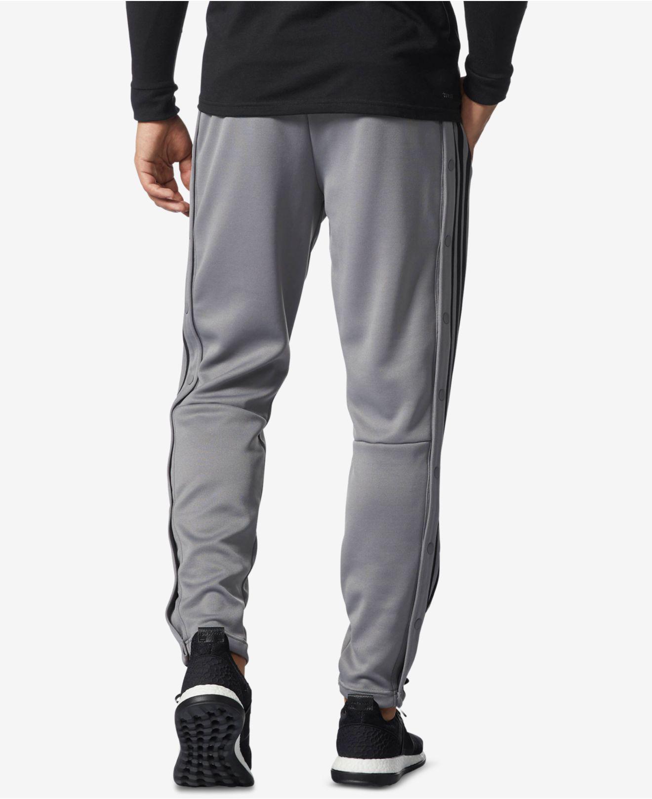 adidas Synthetic Men's Snap Track Pants in Grey Heather (Gray) for Men ...