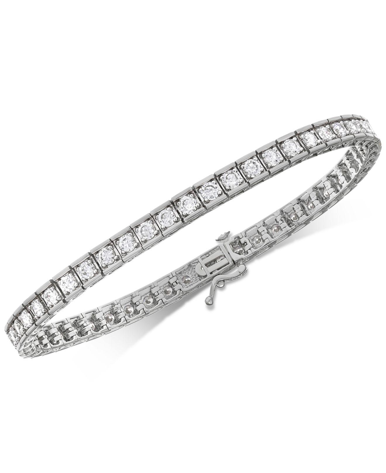 Lyst Macy S Diamond Tennis Bracelet 4 Ct T W In 10k White Gold Macy S Women Metallic Diamond Tennis Bracelet