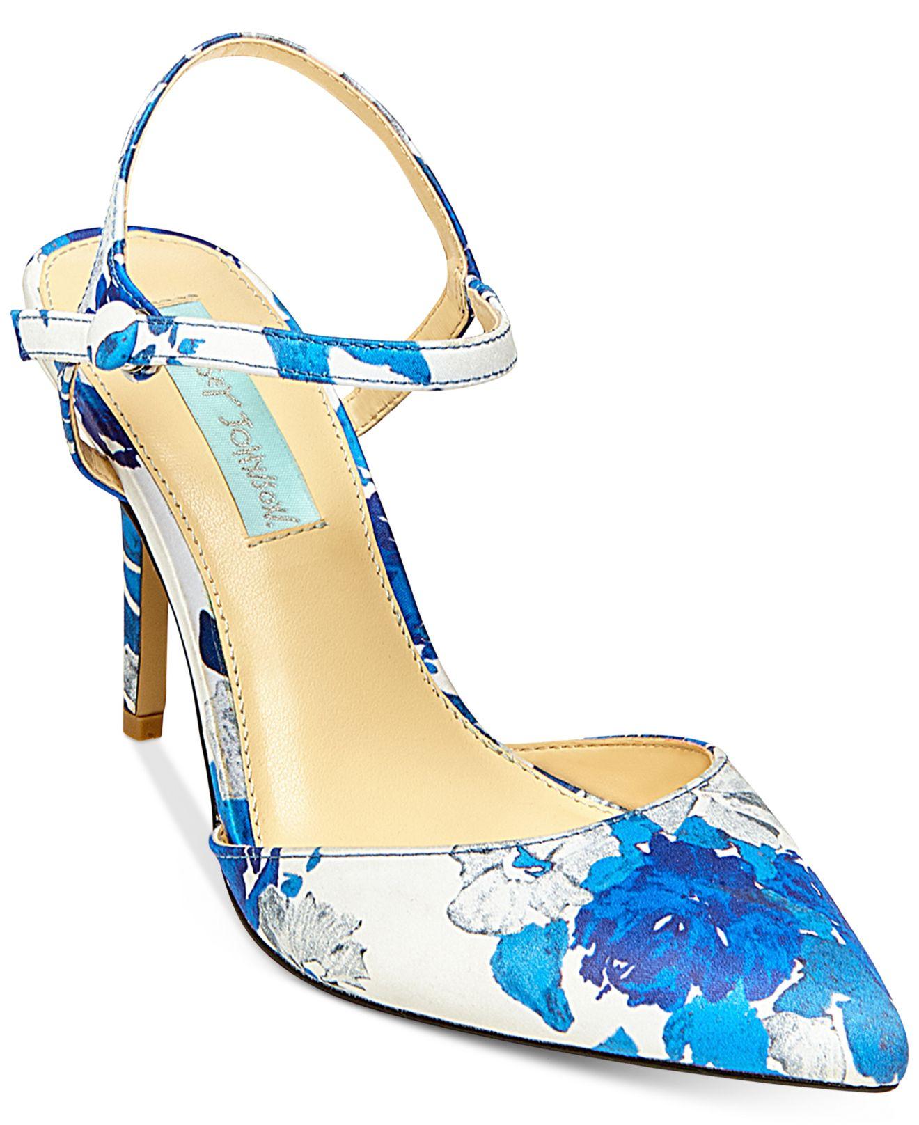 Lyst - Betsey Johnson Anina Ankle-strap Evening Pumps in Blue