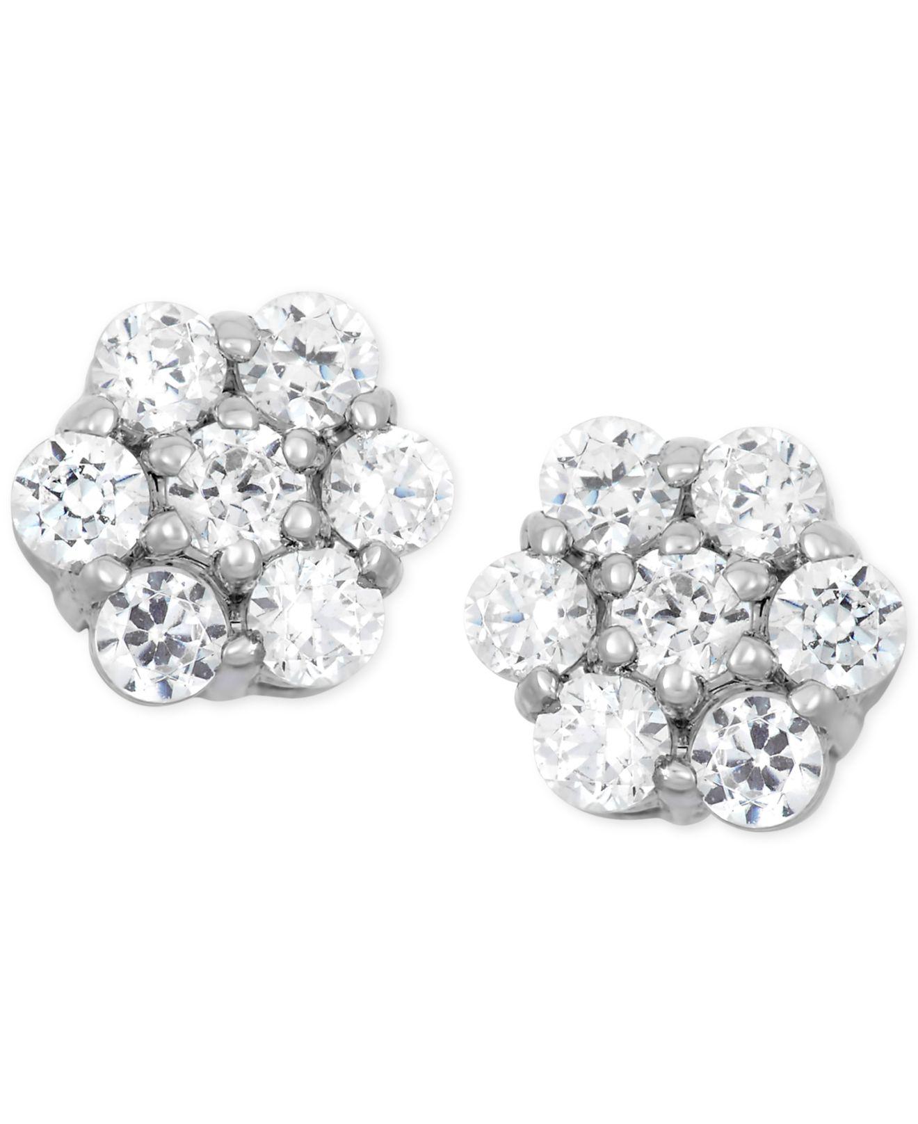 Lyst - Wrapped in Love Diamond Cluster Stud Earrings (1/2 Ct. T.w.) In ...