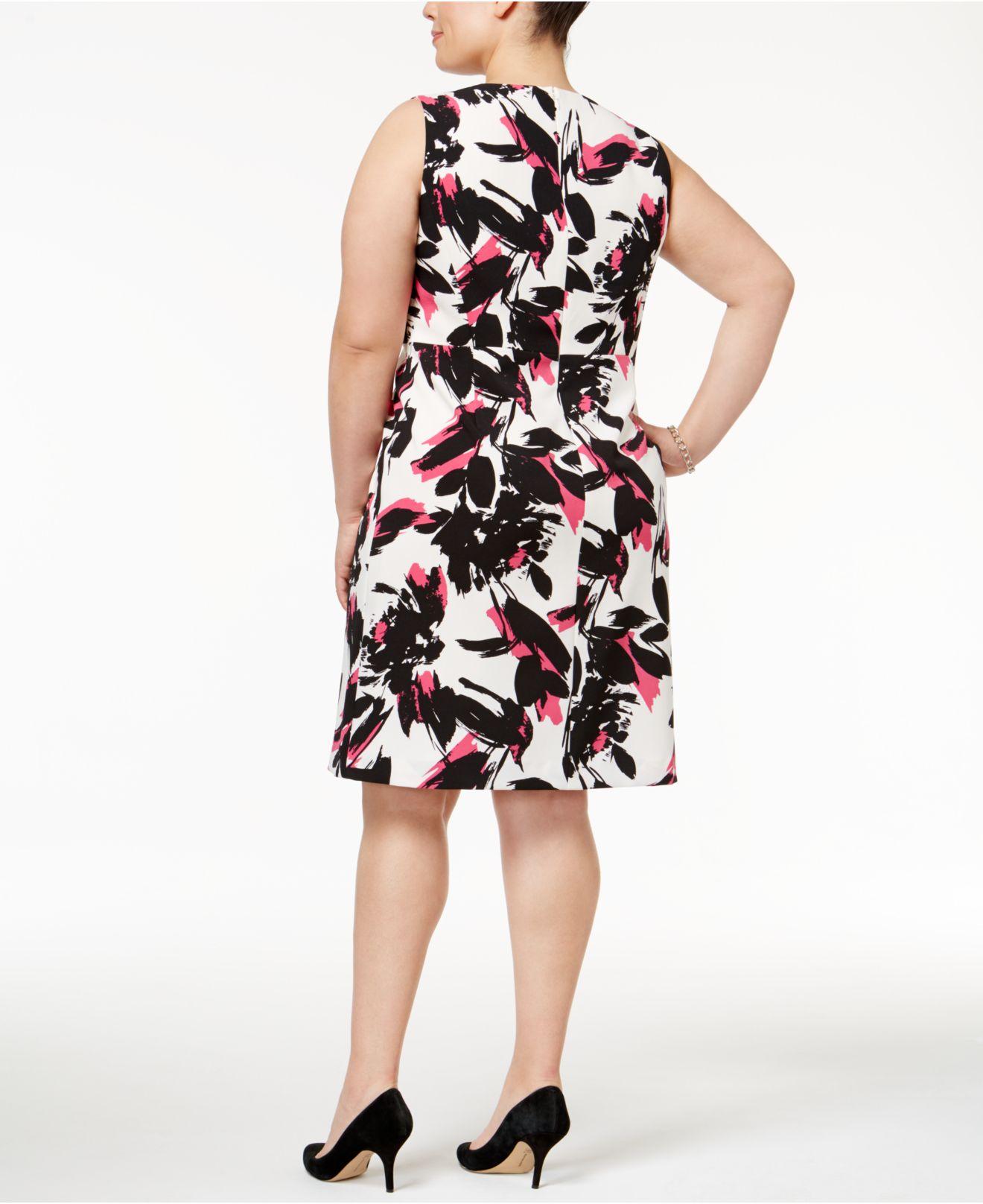 Lyst - Kasper Plus Size Printed Sheath Dress in Pink