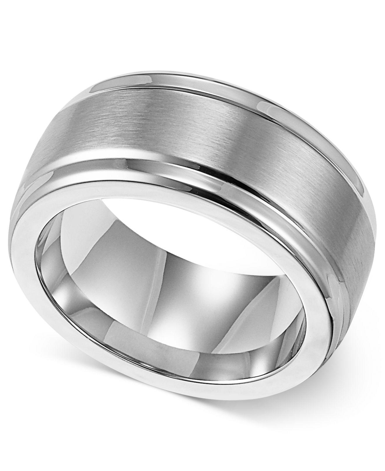 Lyst Triton Men's Stainless Steel Ring, 9mm Wedding Band