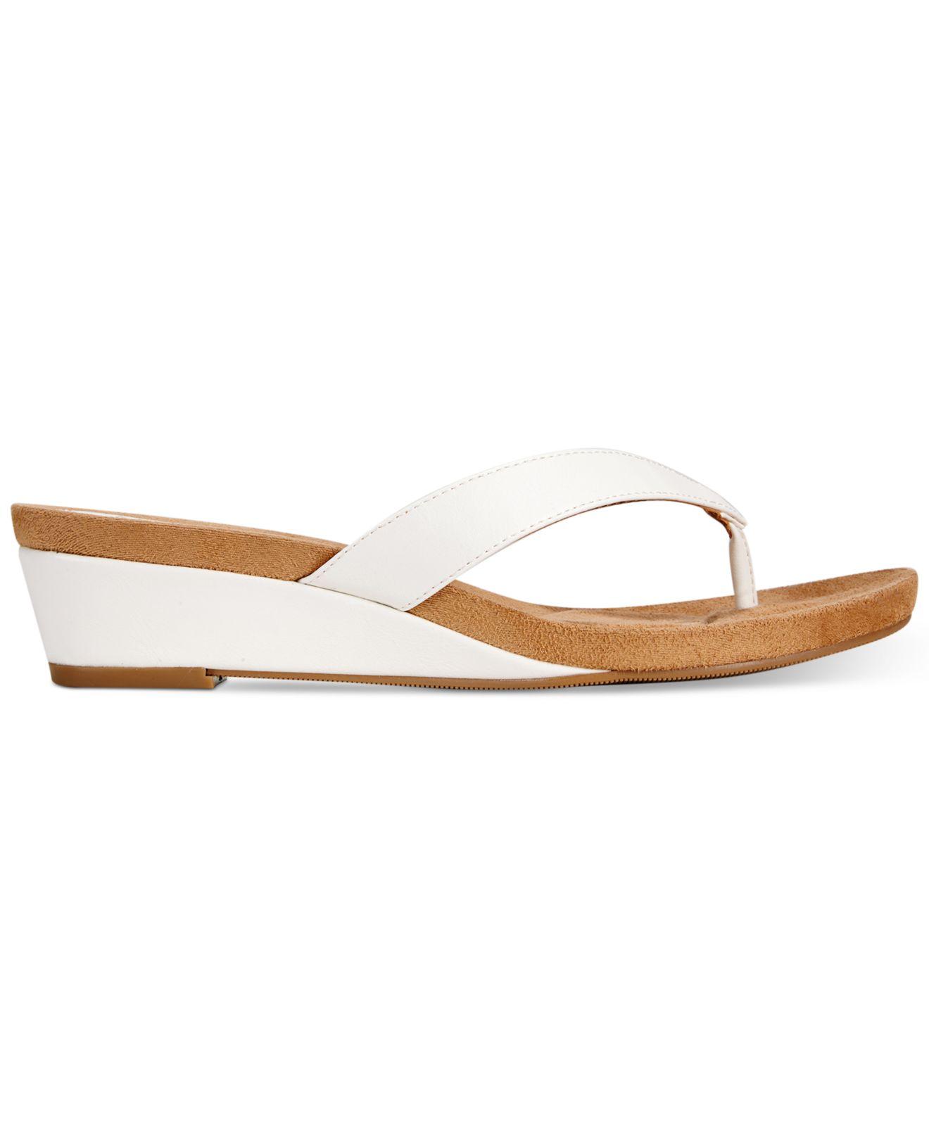Lyst - Style & Co. Haloe Wedge Thong Sandals in White