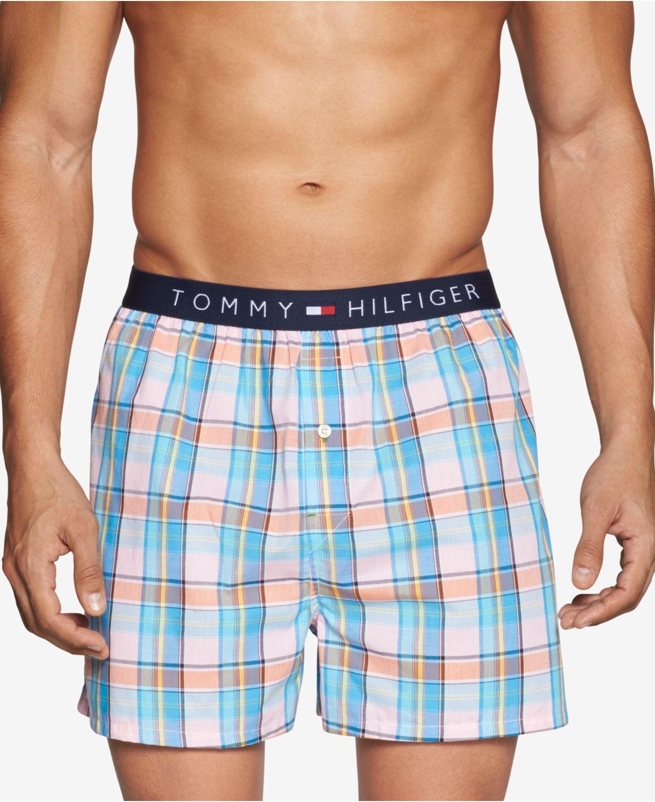 Tommy Hilfiger Printed Cotton Boxers in Blue for Men - Lyst
