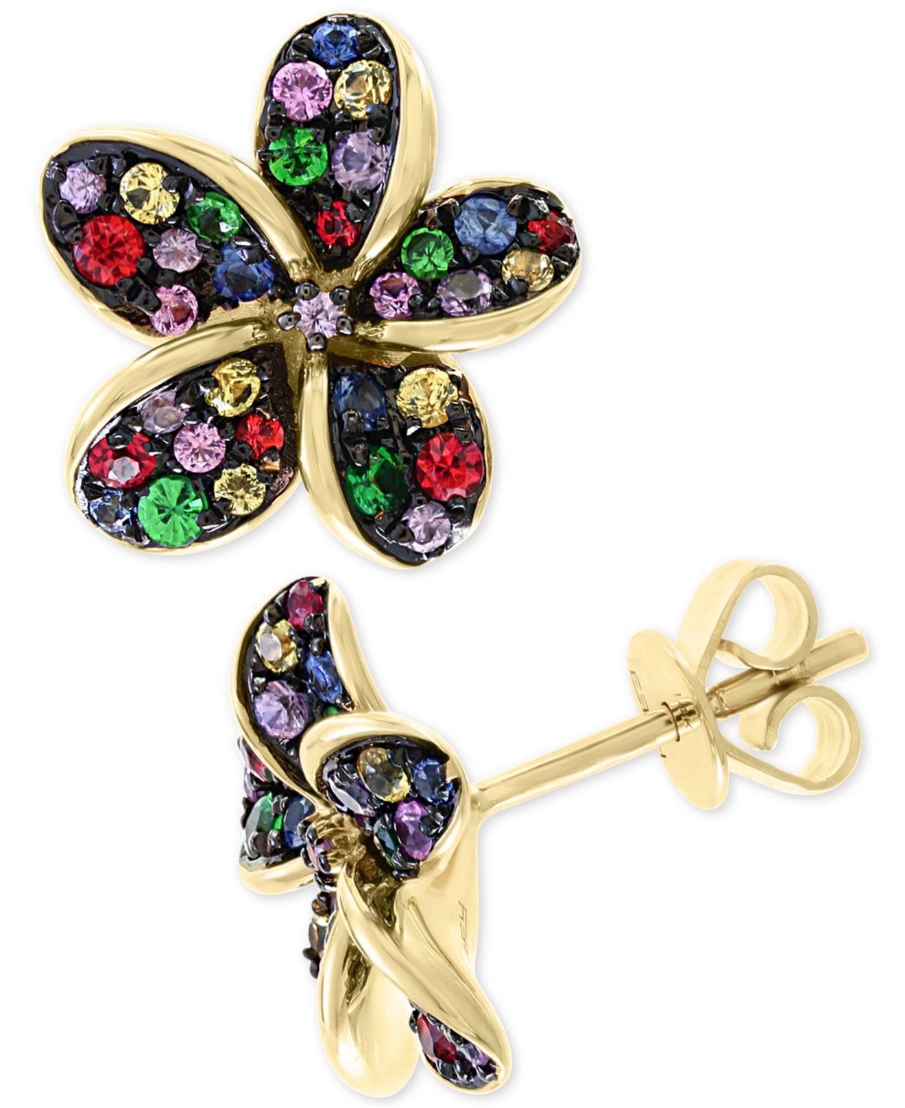 Lyst Effy Collection Effy® Multisapphire Flower Stud Earrings (1 Ct