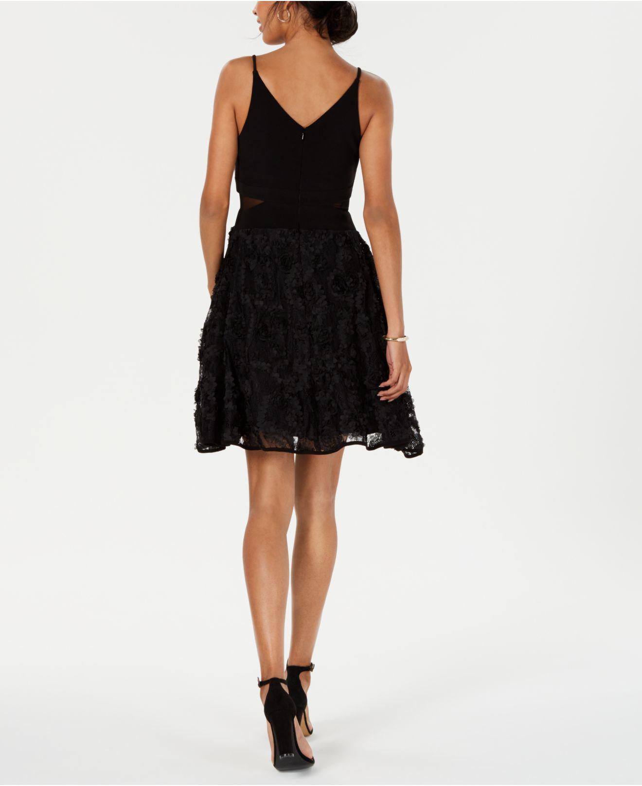 xscape floral appliqué gown
