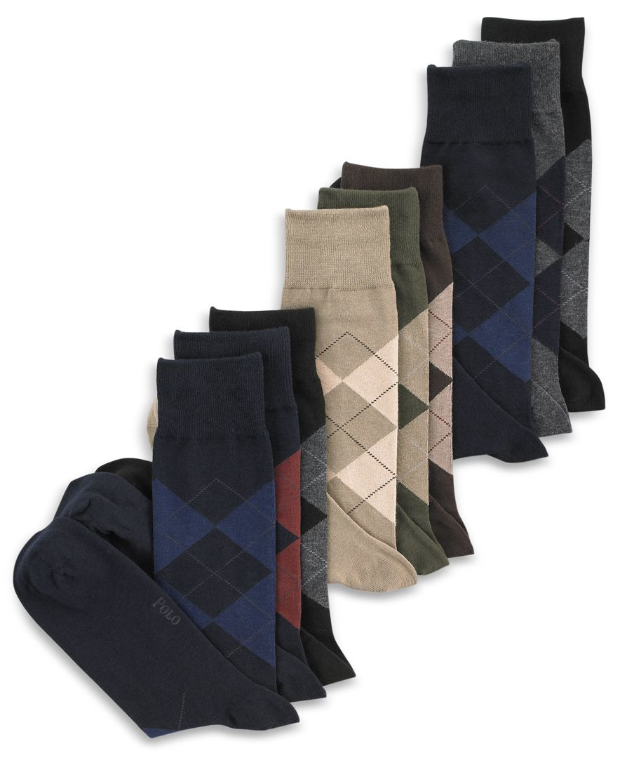 Polo ralph lauren Men's Socks, Extended Size Argyle Dress Men's Socks 3