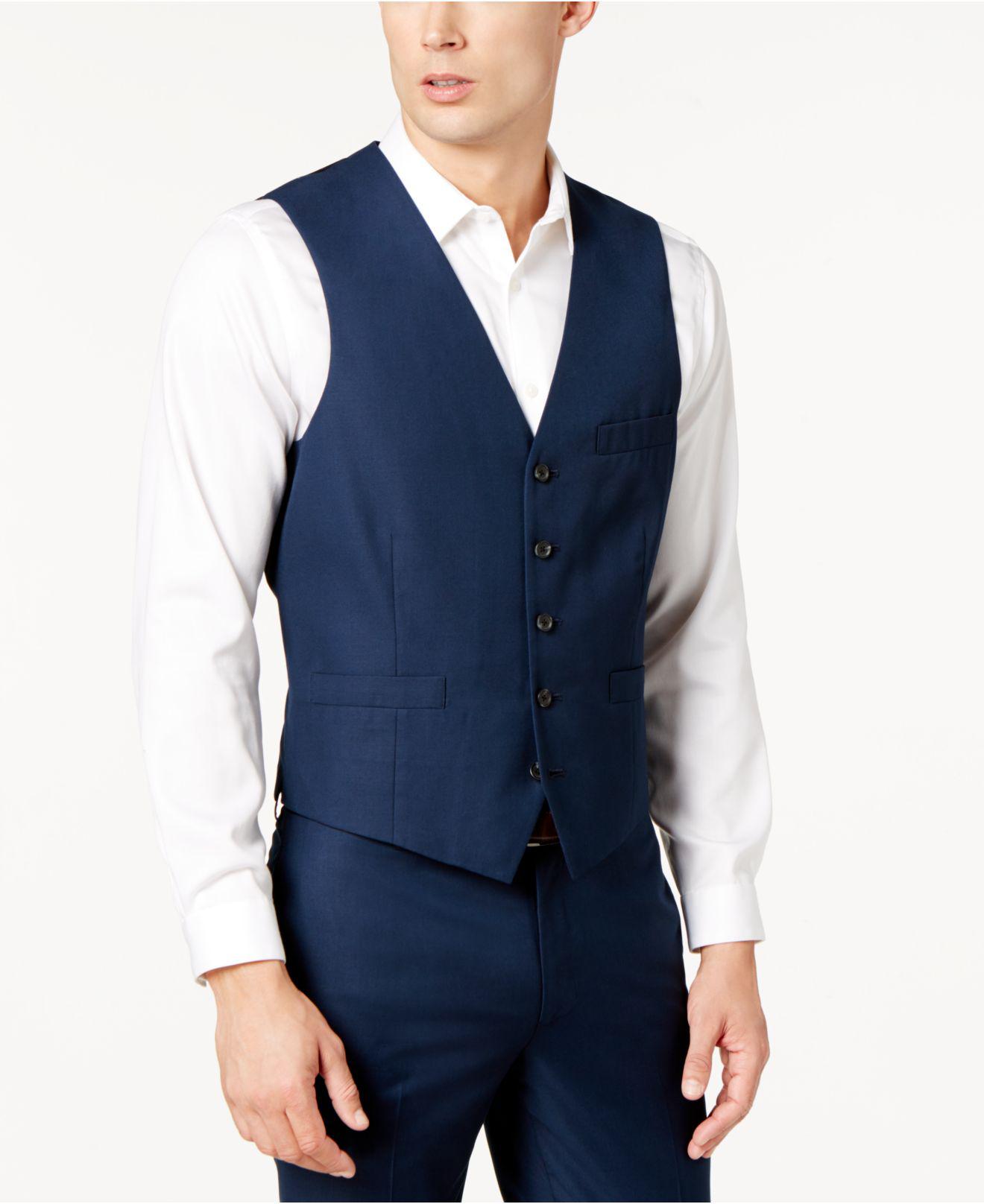 INC International Concepts Slim-fit V-neck Vest in Blue for Men - Lyst