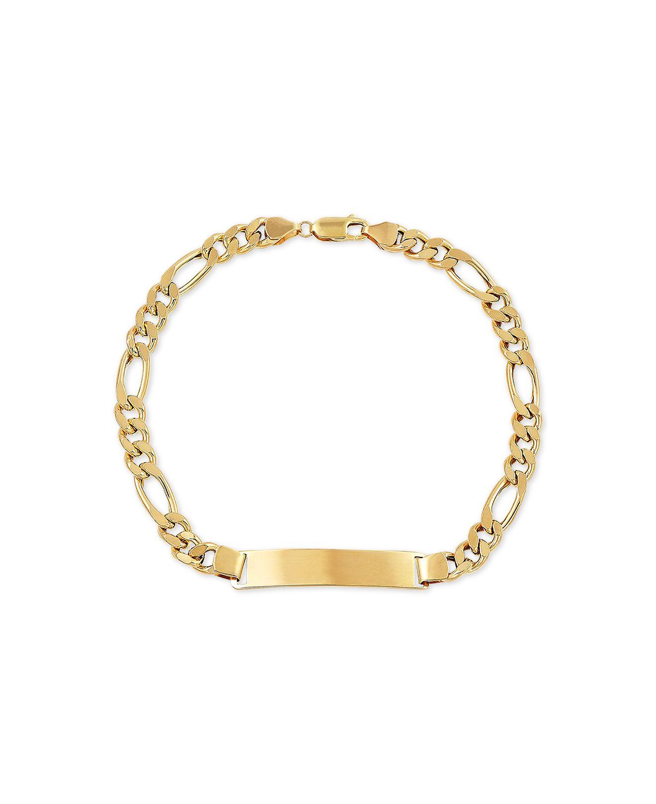 Lyst Macy's Figaro Link Id Bracelet In 10k Gold in Metallic for Men