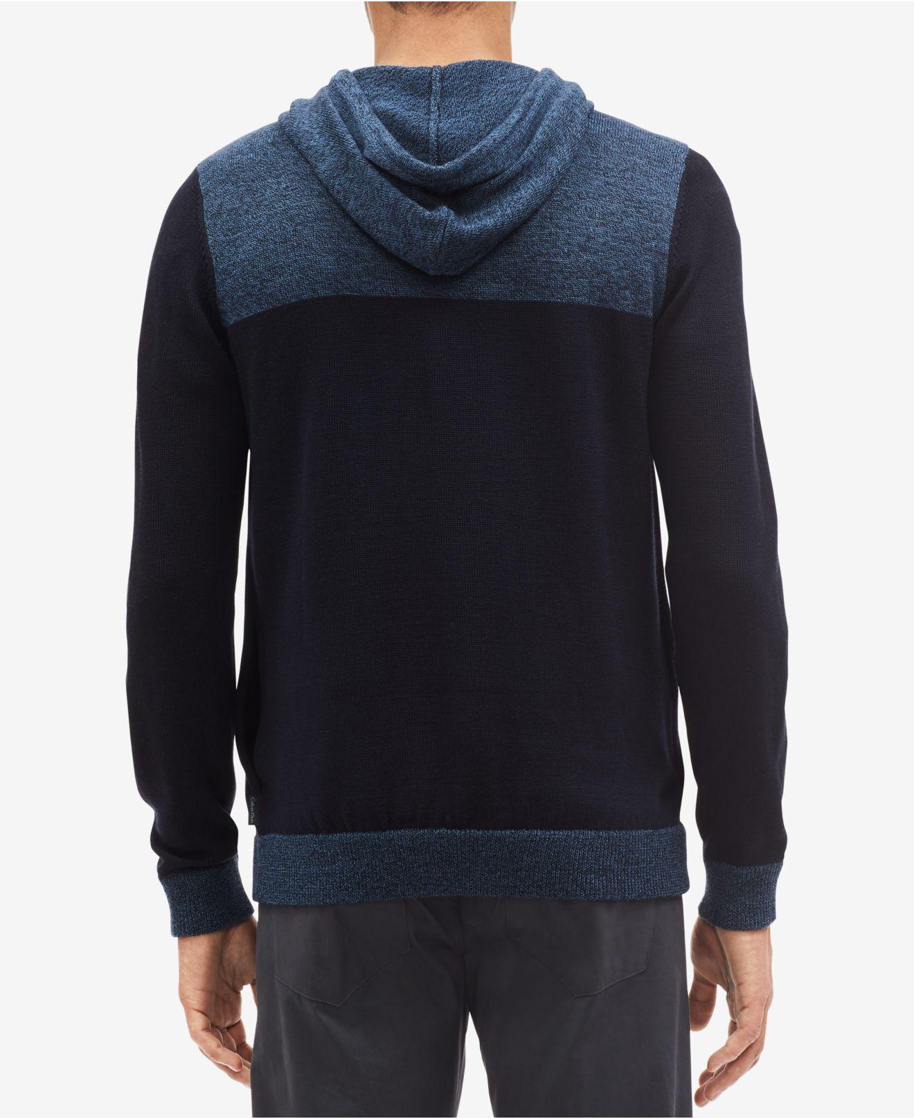 Lyst - Calvin Klein Full-zip Colorblocked Hoodie in Blue for Men