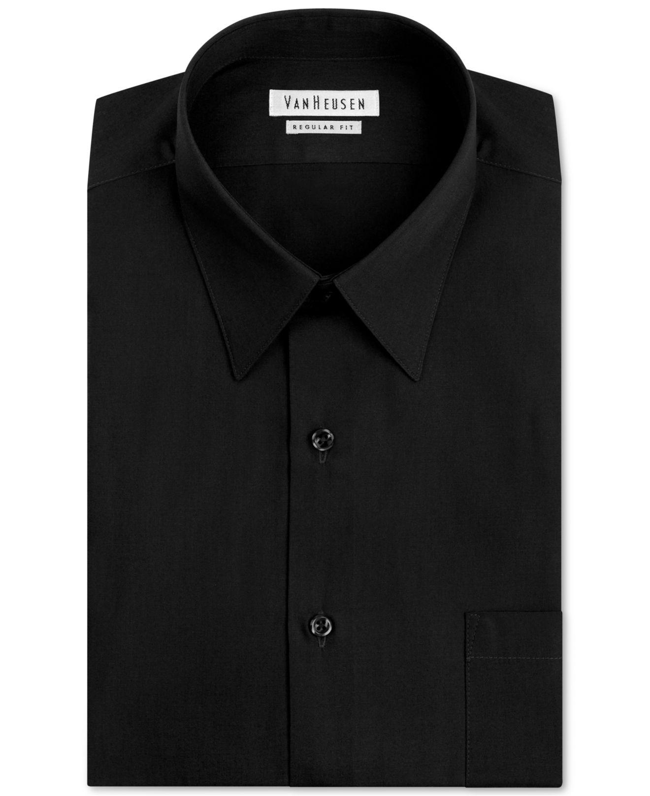 Lyst - Van Heusen Men's Classic-fit Poplin Dress Shirt in Black for Men