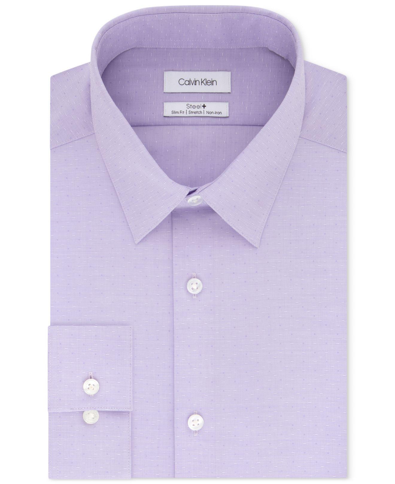 Lyst - Calvin Klein Steel Slim-fit Non-iron Performance Stretch Purple ...