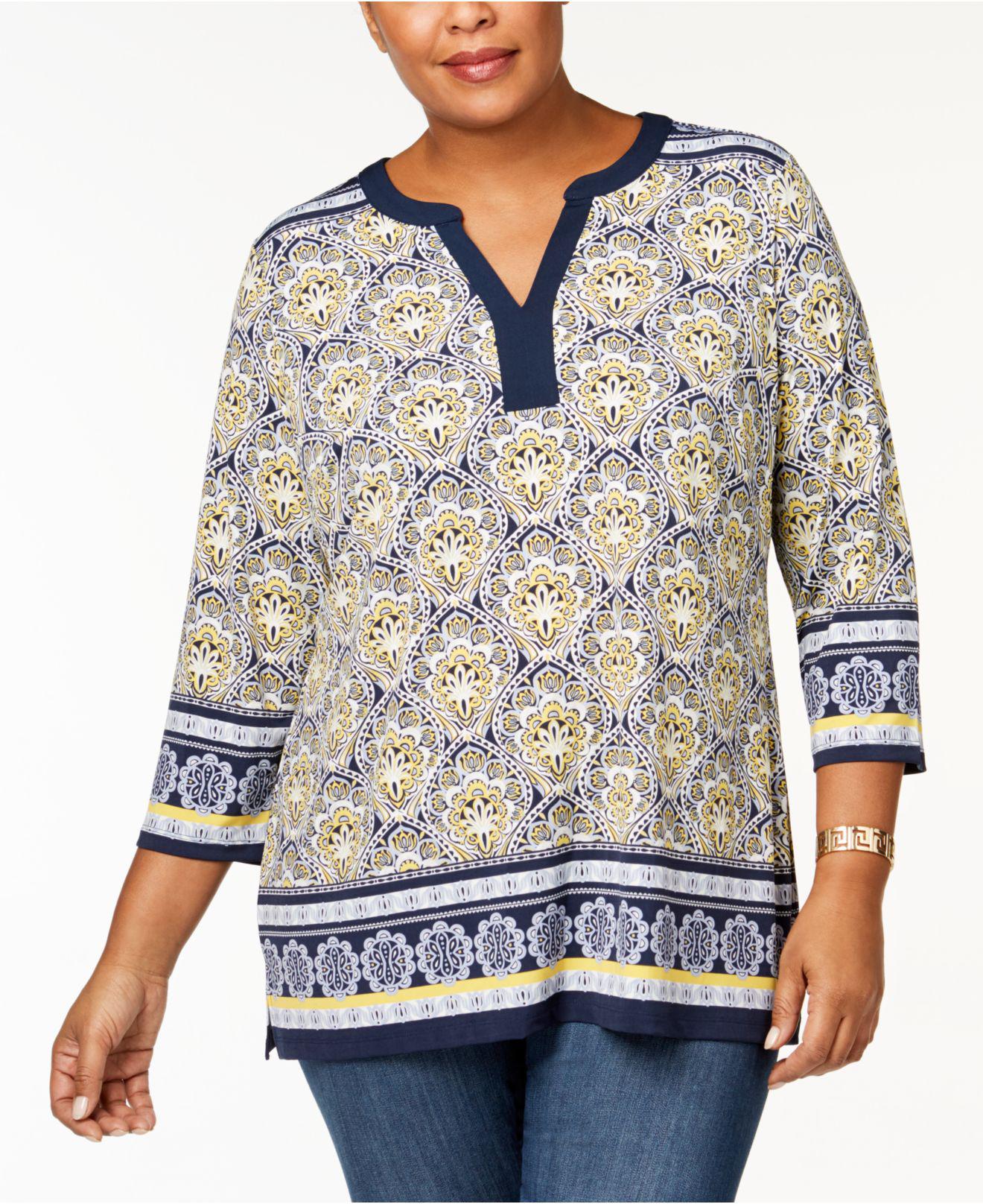 Plus size blue tunic