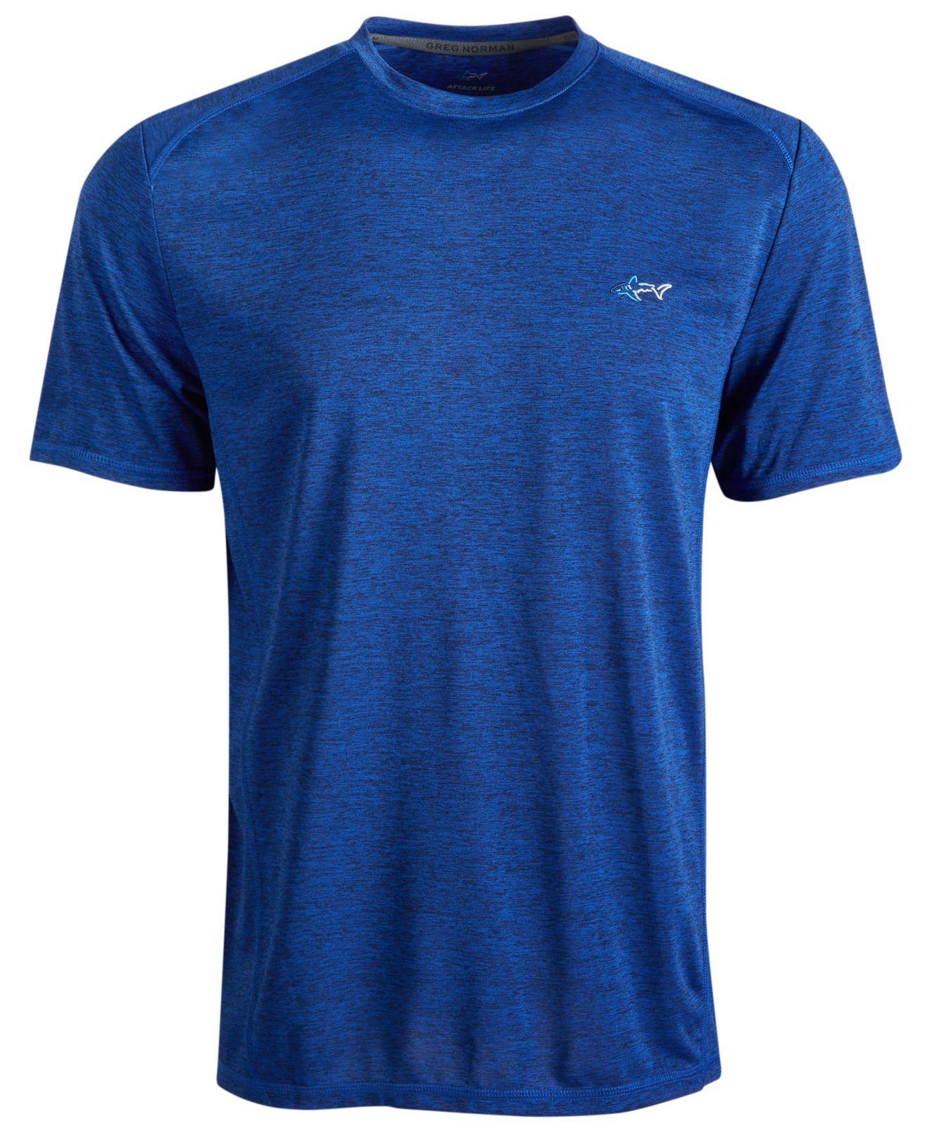 Greg Norman Heathered Performance T-shirt in Blue for Men - Lyst