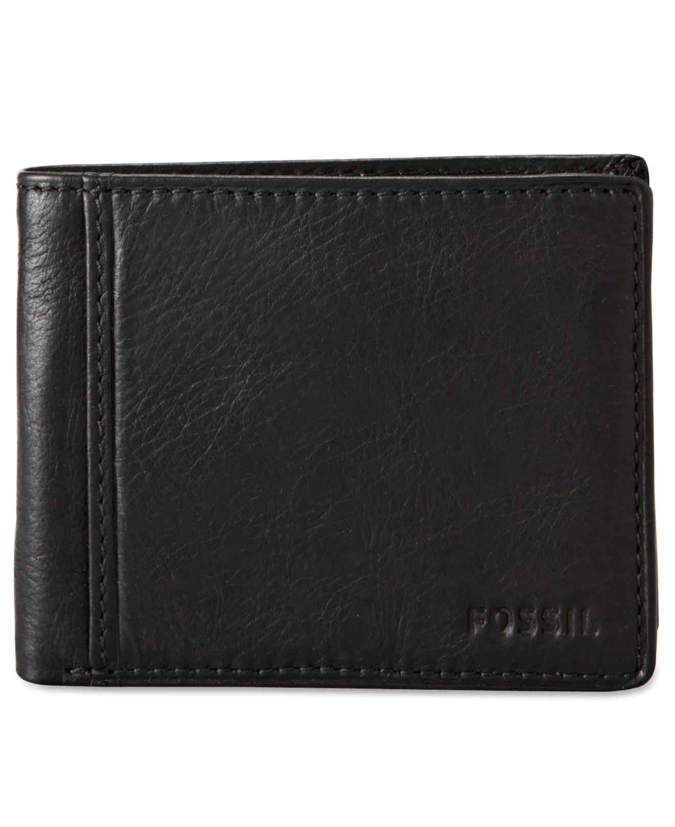 Lyst Fossil Wallets, Ingram Traveler Wallet in Black for Men