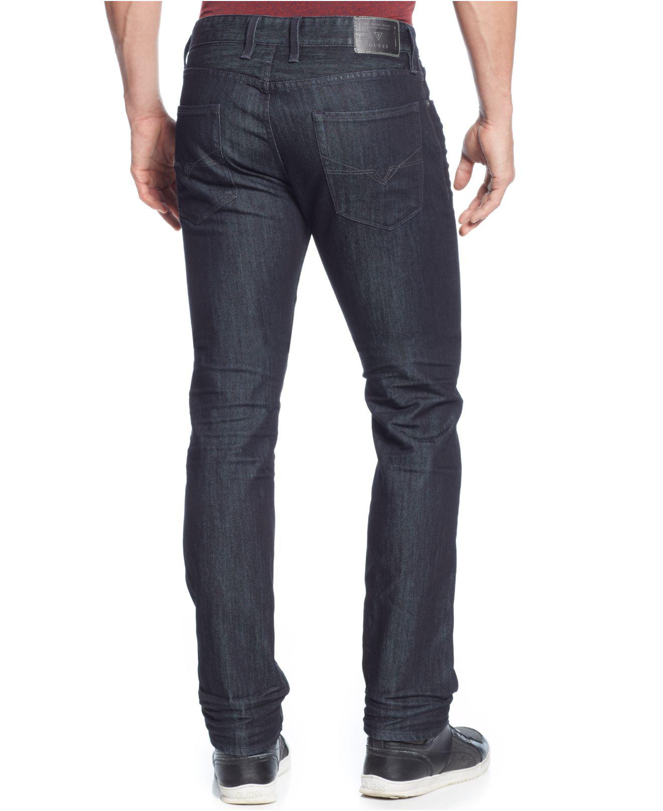 Lyst - Guess Slim-straight Smokescreen-wash Jeans in Blue for Men