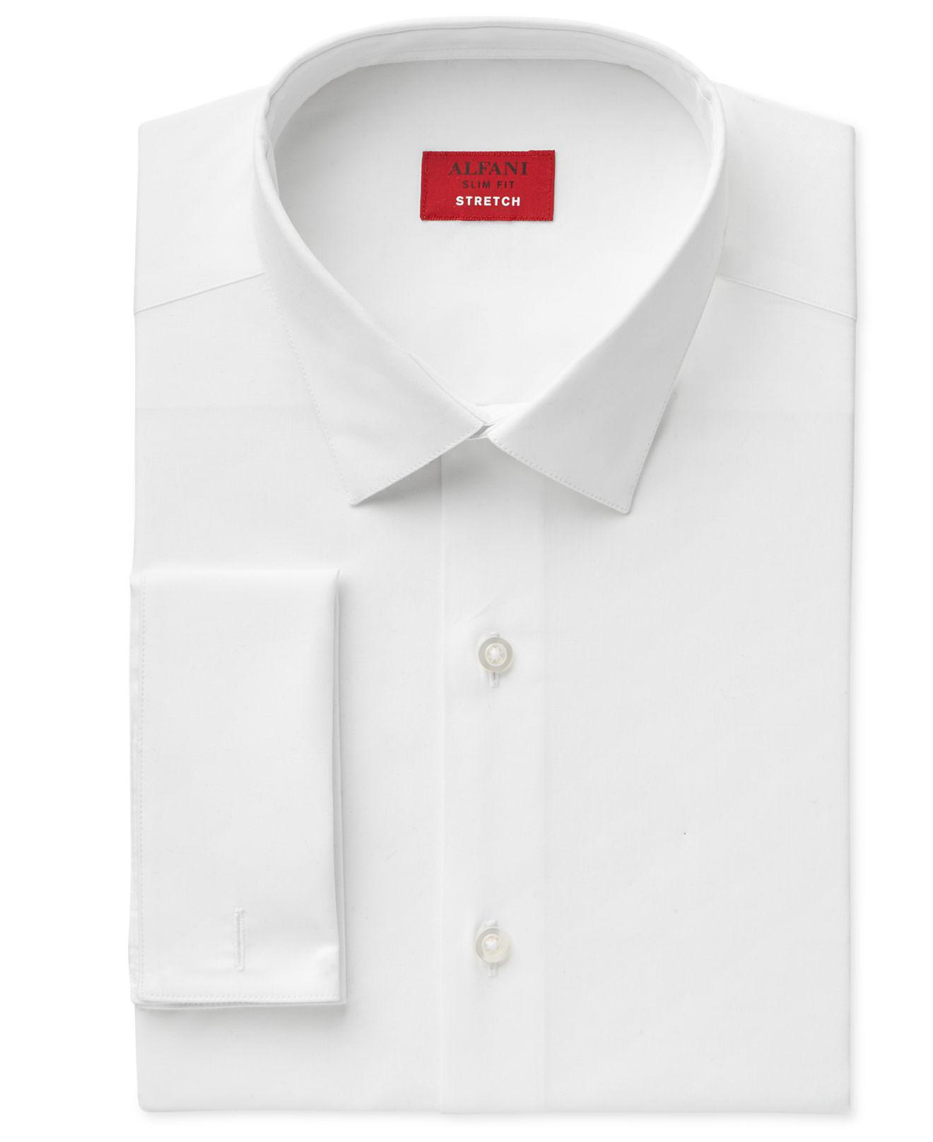Lyst Alfani Slimfit French Cuff Shirt in White for Men