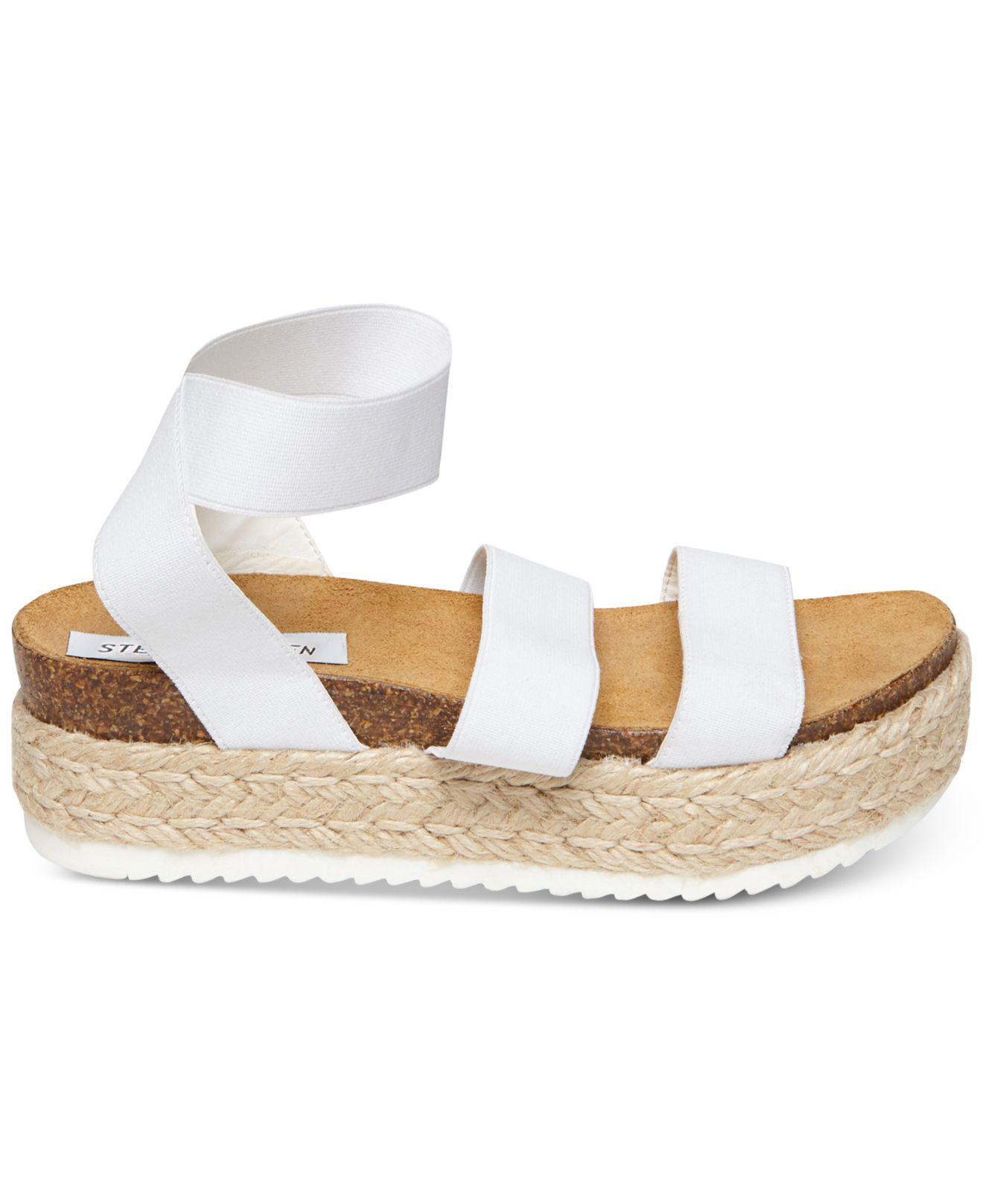 Lyst - Steve Madden Kimmie Flatform Espadrille Sandals in White